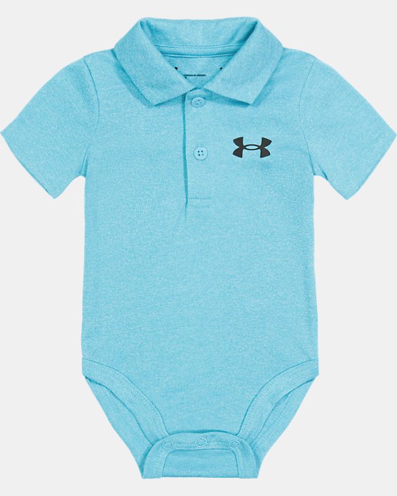 Boys' Newborn UA Matchplay Polo Twist Bodysuit, Blue, pdpMainDesktop image number 0